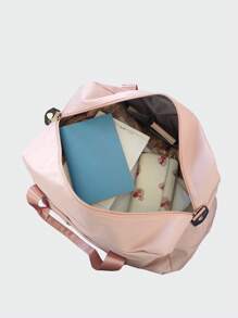 Bolsa de viagem clássica de moda, bolsa de nylon versátil, simples, de cor sólida, para academia, bolsa feminina de fim de semana, com separação seca e molhada, compartimento independente para sapatos, alça de ombro ajustável, bolsa tipo carteiro, adequada para viagens curtas de , viagens, ioga, esportes, fitness.