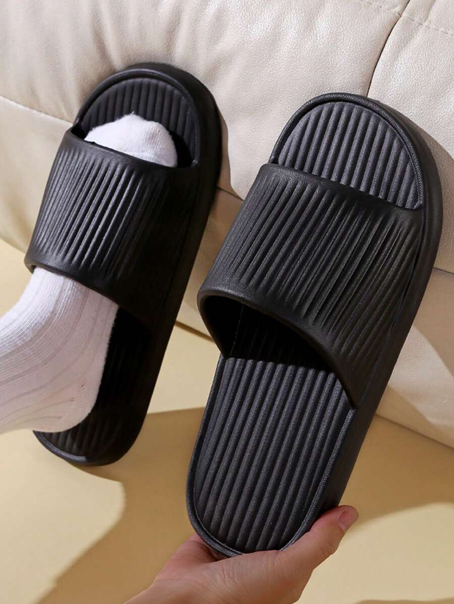 Men Home Slippers Eva Soft, Light, Non-Slip, Casual And Versatile Solid Color New Style Simple College Style Business Men And Women Can Wear Sandals In All Seasons - Black - View 1