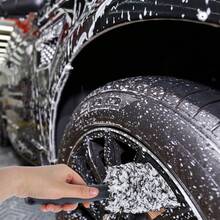 1 Pc Car Wheel Cleaning Brush, Synthetic Knitted Alloy Wheel Brush Scratch Free Cleaning Deep Into The Rim Bed Suitable For Wheels And Rims Of Cars/Motorcycles/Bicycles - Black and White - View 5