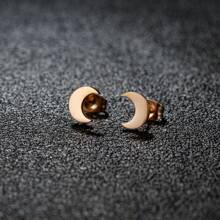 1 Pair New Stainless Steel Geometric  Stud Earrings For Women Everyday Tiny Moon Star Earrings Birthday Gift Jewelry