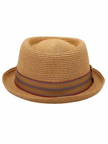 HIMESPORT 2024 Mùa Xuân Mùa hè Tại mặt trời Mũ rơm Đối với phụ nữ Quý cô Nam Người đàn ông Jazz Tiệc trà Fedora Mũ Với Nơ ruy băng Thanh lịch - màu đặc - Xem 1