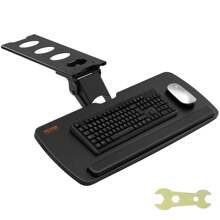 Keyboard Tray Under Desk Adjustable Height, Height And Angle Adjustable Under Desk Keyboard Tray Slide Out, Large 25x9.8 Inch Keyboard Holder Under Desk For Typing In Home, Office Work - Black - View 8