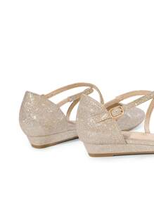 Women's Flats Shoes Slip-On Low Wedge Heeled Ankle Strap Pointed Toe Flats Shoes Dressy Comfortable Casual  Dress Business Office Working - 金色 - 查看 7