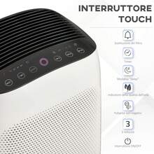 Purificatore d'Aria per Allergie con Filtro HEPA a Triplo Strato, 3 Velocità, Modalità Sonno, Timer, Area coperta 25-35m³, per Pollini, Odori, Fumo, Polvere - Bianco - Visualizzare 2