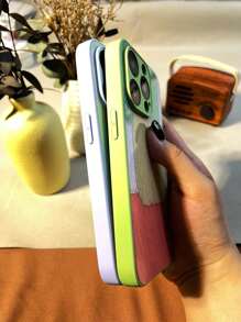 KOOLIFE Glass Pattern Phone Case, Glass + Anti-Liquid TPU, Paint Texture, Anti-Drop Phone Protective Case, Full Coverage, Compatible With IPhone 12/12 Pro/12 Pro Max/13/13 Pro/13 Pro Max/14/14 Pro/14 Plus/14 Pro Max/15/15 Pro/15 Plus/15 Pro Max - BL0087#Color Terraced Liquid Lilac Purple - View 5