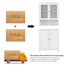 Furchen Credenza Alta per Cucina 190CM, Mobile Dispensa con 4 Armadietti,per Sala da pranzo ,cucina,Soggiorno, Camera, Ufficio  80 x 33 x 190 cm Spedito in 2 pacchi
