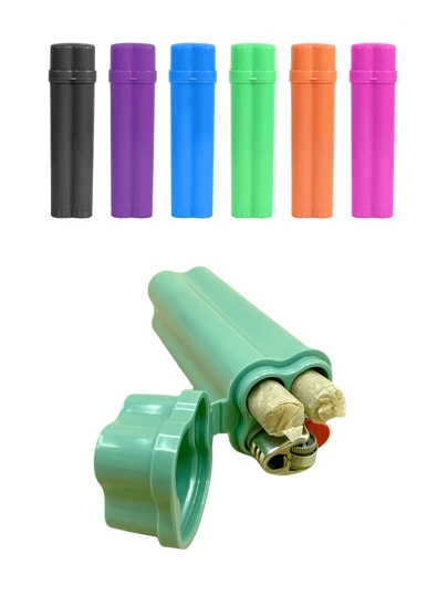 1Pc Two Pre-Rolled Herb Cones And Lighter Storage Box, Colorful Portable Integrated Flip-Top Cigarette And Tubes Stash Case, Household Gadgets, Smoking Trees Accessories Dopamine,Hair Accessories, Cigarette Storage, Cigarette Holder Case, Sigaretten Doos, Gifts