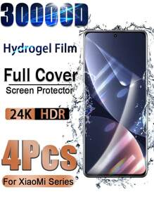 4 件全覆盖水凝胶膜适用于小米 14 13 Ultra 12 11 10 9 9T CC9 12T Pro 12S 12X 11Lite 10pro 10S 10T 10TPRO 10Tlite Civi 3 2 Mix4 BlackShark 4 4PRO 屏幕保护膜软膜 - 無色 - 查看 2
