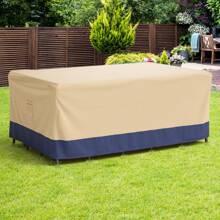 Patio 90''x50'' Dining Set Cover Rectangle Table Chair Waterproof Handle Air Vent - Beige - View 4