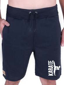Shorts De Moletom Masculino Lutador de Karatê Bermuda Academia Com Bolsos