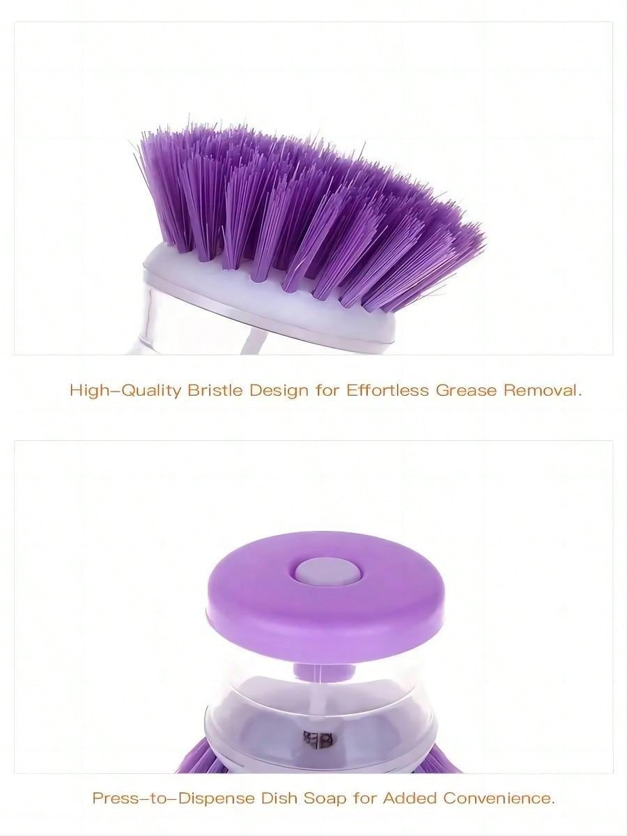 1pc Household Dishwashing Brush, Liquid Press Type Brush, Pot Brush