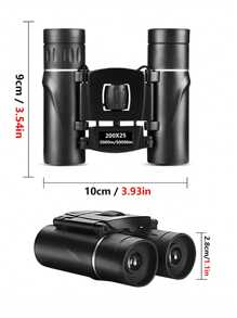 200X25 便携式高清变焦 5000M/100000M 双筒望远镜 强力折叠远距离视觉，BAK4 棱镜，橡胶材质，狩猎、户外活动、旅行和音乐会，春季户外运动，情人节礼物 - 黑色 - 查看 10