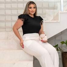 Plus Size Blouses - 黑色 - 查看 3