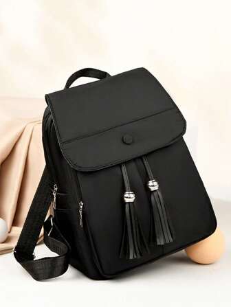 Large Capacity Campus Student Flip Cover Backpack Outdoor Shoulder Bag