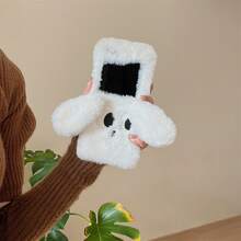 1入組可愛的狗耳朵毛絨折疊式手機殼,適用於三星galaxy Z Flip3 5g, Galaxy Z Flip 4 5g, Galaxy Z Flip 5 5g - 白色 - 查看 2