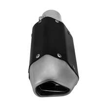 Escape Silenciador Deportivo Universal Para Moto Punta Plateada - Negro - Ver 6