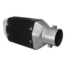 Escape Silenciador Deportivo Universal Para Moto Punta Plateada - Negro - Ver 2