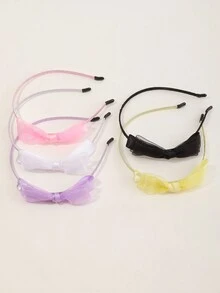 Set de 5 diademas con lazo de malla para niñas - Multicolor - Ver 2