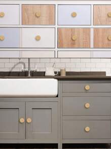 1-3pcs Rattan Drawer Knobs, 1.57inch/40mm Boho Dresser Knobs, Handmade Wood Cabinets Knobs Handles Hardware Woven Wicker Drawer Knobs With Screws For Kitchen Cabinets Dresser Pulls Furniture - Yellow - View 3