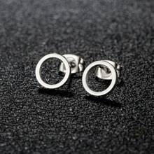 1 Pair New Stainless Steel Geometric  Stud Earrings For Women Everyday Tiny Moon Star Earrings Birthday Gift Jewelry