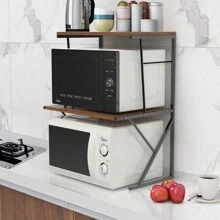 Countertop Microwave Rack Storage Shelving Unit, Small Oven Shelf Microwave Stand, Printer Stand For Desktop Storage Organizer