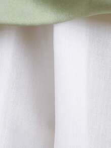 Tween Girl Solid Color Waist Bow Long Tulle Princess Dress, Elegant For Party, Prom, Wedding, Without Headband - Green - View 11