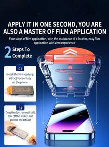 2 Miếng Kính Cường Lực Chống Gián Điệp Cài Đặt Một Lần Nhấp Tương Thích Với Iphone Tương Thích Với IPhone 16/16 Plus/16 Pro/16 Pro Max/15/15Pro/15 Plus/15 Pro Max Quà Tặng Cho Sinh Nhật, Gia Đình, Bạn Bè Miếng Dán Màn Hình Điện Thoại, Phụ Kiện Điện Thoại - màu đen - Xem 3