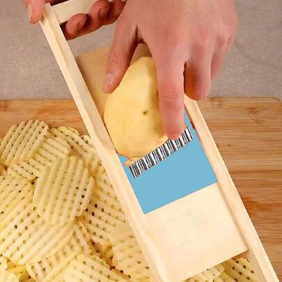 1pPCPotato Slicer Cắt Khoai Tây Lưới Tạo Tác Lưới Lau Lưới Dao Cắt Rau Dao Sóng Cắt Hoa Dao Tiện Ích Phụ Kiện, Dụng Cụ Rau Củ Quả, Vật Dụng Nhà Bếp, Máy Cắt, Thực Phẩm, Salad, Trang Trí, Bảo Quản, Tiệc, Sinh Nhật.