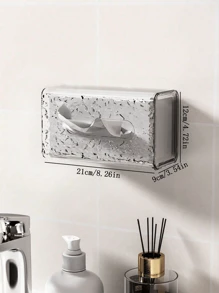 1pc/2pcs Transparent Glacier Pattern Tissue Box, Wall-Mounted Facial Tissue Holder For Kitchen, Bathroom, Toilet, Hanging Tissue Box