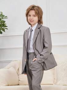 Abito Formale Con Cravatta Per Ragazzo Tween, Adatto Per Uniformi Scolastiche, Occasioni Formali, Look Da Gentiluomo, Festival, Feste E Vita Quotidiana