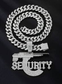 1 chiếc vòng cổ mặt súng cá nhân hóa hình chữ Hip Hop 3D mạ vàng Unisex kèm dây chuyền Miami Curb 13mm dành cho nam và nữ, lễ hội, quà tặng cho các cặp đôi, bạn bè - THƯ THƯ AN NINH - Xem 8