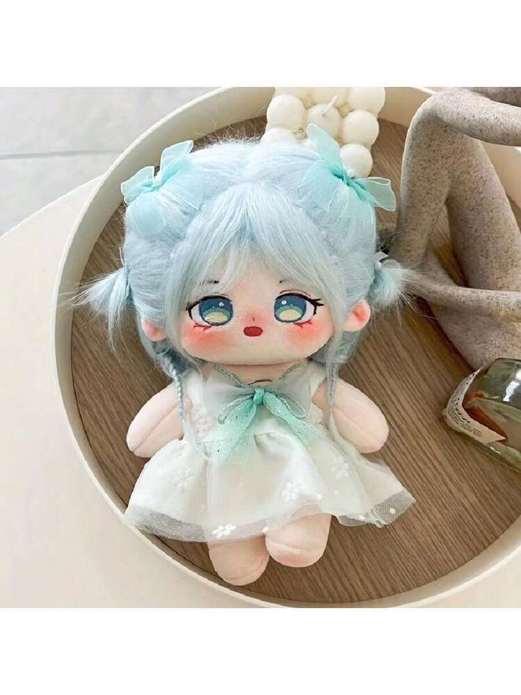 7.87inch Fried Hair Doll, Blue Hair Doll,Cartoon Plush Doll, No