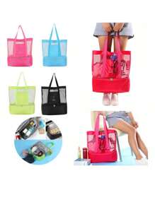 Bolsa Saco Com Compartimento Verão  Térmico Praia Piscina Play & Joy - Verde Limão - Visão 3