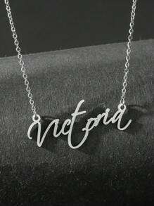 Name Necklace Personalized Nameplate Necklace Exquisite Gift For Mother And Girlfriend - Silver - View 18