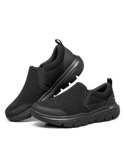 Skechers 男士運動步行鞋，網面輕量級跑鞋216029-BBK