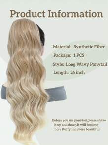 Ponytail Hair Extensions, Synthetic 26inch Long Wavy Clip In Ponytail Extension Ponytails Hairpiece For Women Daily Use