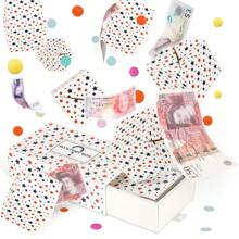 Birthday Surprise Gift Box Explosion For Money, Money Gift Box Explosion With Confetti, Money Box For Cash Gift, Pop Out Money Gift Box, Folding Bounce Gift Box For Women Men - Stars On White Background - View 1