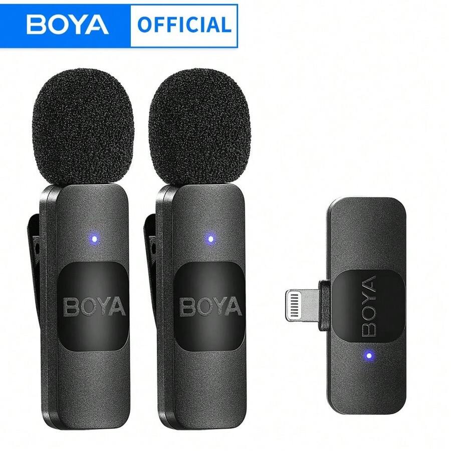 BOYA BY-V2 Professional Wireless Lavalier Mini Microphone Compatible With IPhone IPad Live Broadcast Gaming Recording Interview Vlog - BY-v2-iphone - View 1