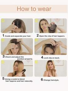 14Inch 18Inch Hair Topper Mix Blonde Hair Toppers For Women Toppers Hair Pieces For Women Hairpieces For Thinning Hair Synthetic Hair Toppers For Women Daily Wear - Linen Gold - View 11