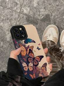 Ốp lưng điện thoại da PU chống rơi hình bướm sơn dầu nhiều màu mùa hè 1 chiếc tương thích với iPhone, chống nước, chống sốc, chống trầy xước - Nhiều màu - Xem 2