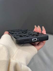 1pc Tpu Matte Eye & Black Flower Pattern Printed Phone Case Compatible With Apple, Compatible With Samsung, Compatible With Xiaomi, Compatible With Huawei, Compatible With Oppo,International Version, Not The Domestic Version - Multicolor - View 4