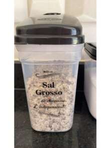 Saleiro Grosso Com Tampa Multiuso Plástico 836ml Livre Bpa - Damasco - Visão 3