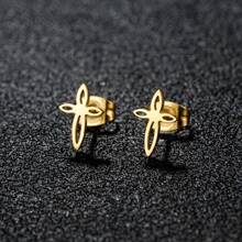 1 Pair New Stainless Steel Geometric  Stud Earrings For Women Everyday Tiny Moon Star Earrings Birthday Gift Jewelry
