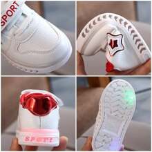 TENIS PARA NIÑAS Y NIÑOS CON LUCES - Blanco - Ver 4