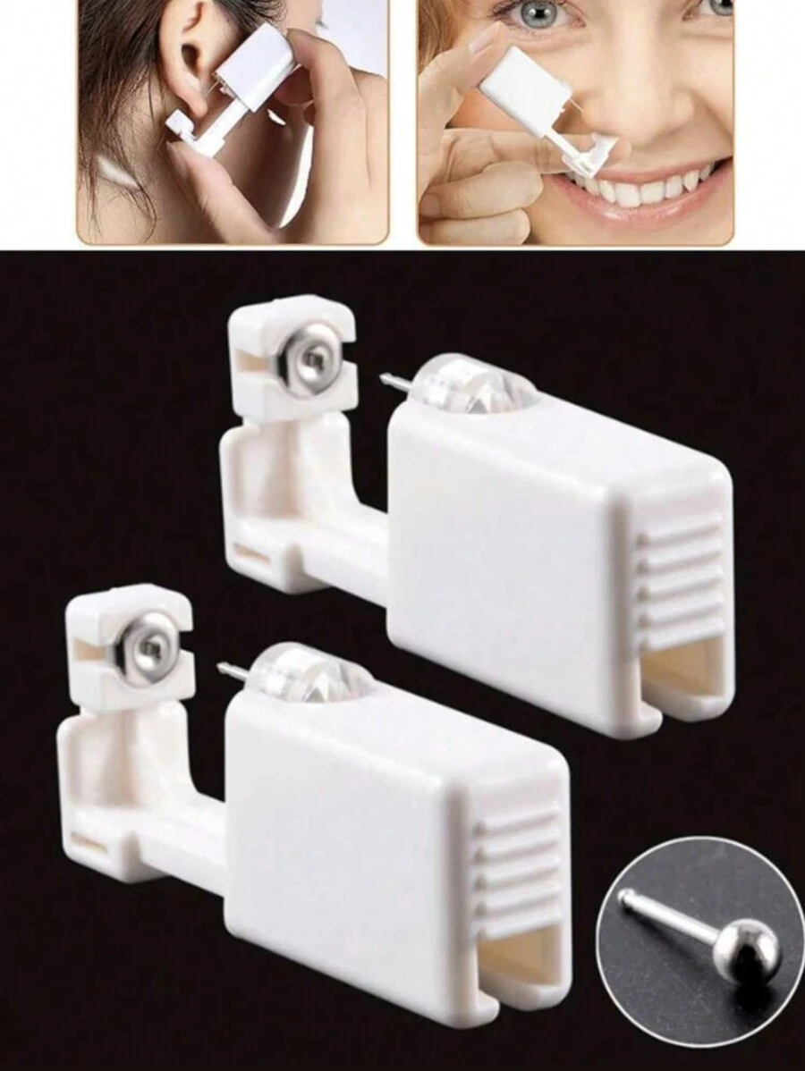 1PC  Disposable Ear Piercing Gun Kit,  Ear And Nose Puncture Tool - White - View 1