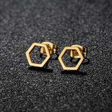 1 Pair New Stainless Steel Geometric  Stud Earrings For Women Everyday Tiny Moon Star Earrings Birthday Gift Jewelry