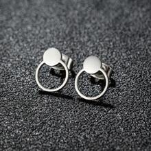 1 Pair New Stainless Steel Geometric  Stud Earrings For Women Everyday Tiny Moon Star Earrings Birthday Gift Jewelry
