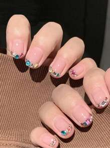 1000 件超闪亮迷你树脂美甲平底水钻 - 不对称形状 DIY 指甲饰物指甲宝石美甲用品指甲