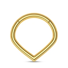 1pc 16g Setto Anello Penetrante Anello Al Naso Orecchino Gioielli In Oro Placcato A Forma Di V Clicker Cartilagine Elica Trago Per Le Donne E Le Ragazze