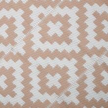 Outsunny Tapis extérieur Style Graphique - Tapis réversible 2 Motifs - dim. 2,74L x 1,82l m - PP Haute densité 310 g/m² Blanc Beige